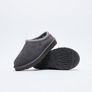 UGG Charcoal Grey Suede Slip-On Slippers with Teal & Coral Trim